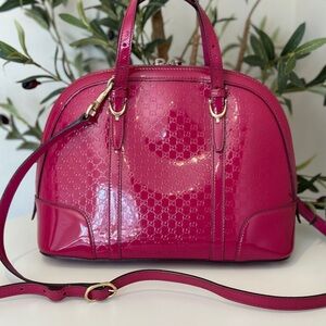 Small MicroGuccissima Patent Leather Bag